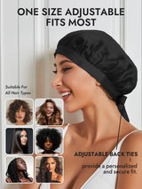 [Black] SilkSilky-AU Sleep Cap 006