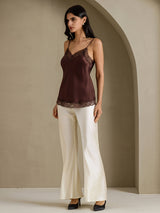 [Brown] SilkSilky-AU Spaghetti Strap V Neck Camisole 009