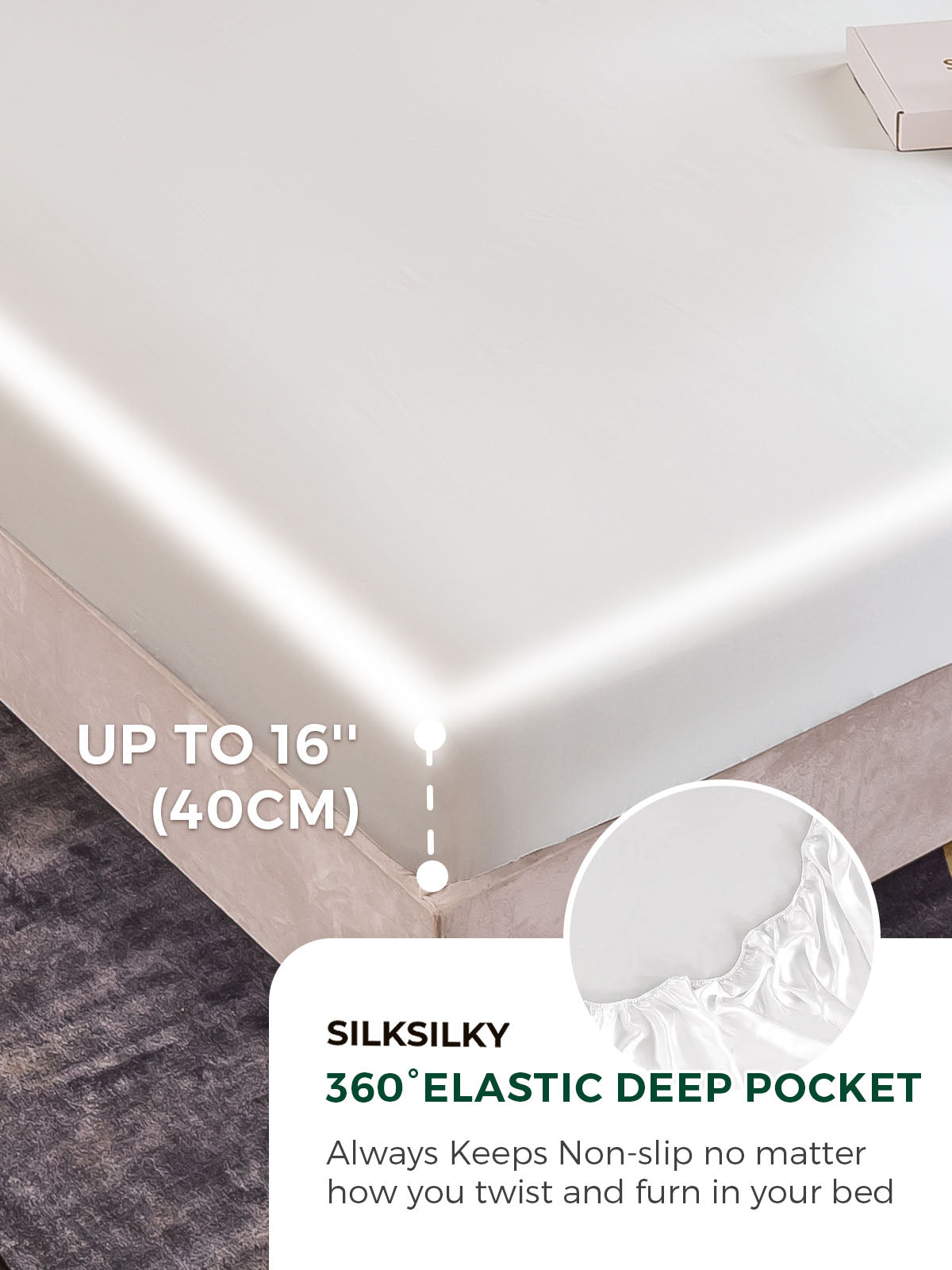[White] SilkSilky-AU 22Momme Bedding Set 004
