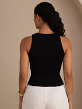 [Black] SilkSilky-AU Sleeveless Round Neck Camisole 002