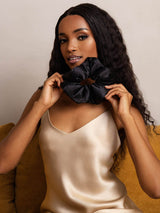 [Black] SilkSilky-AU Scrunchie 003