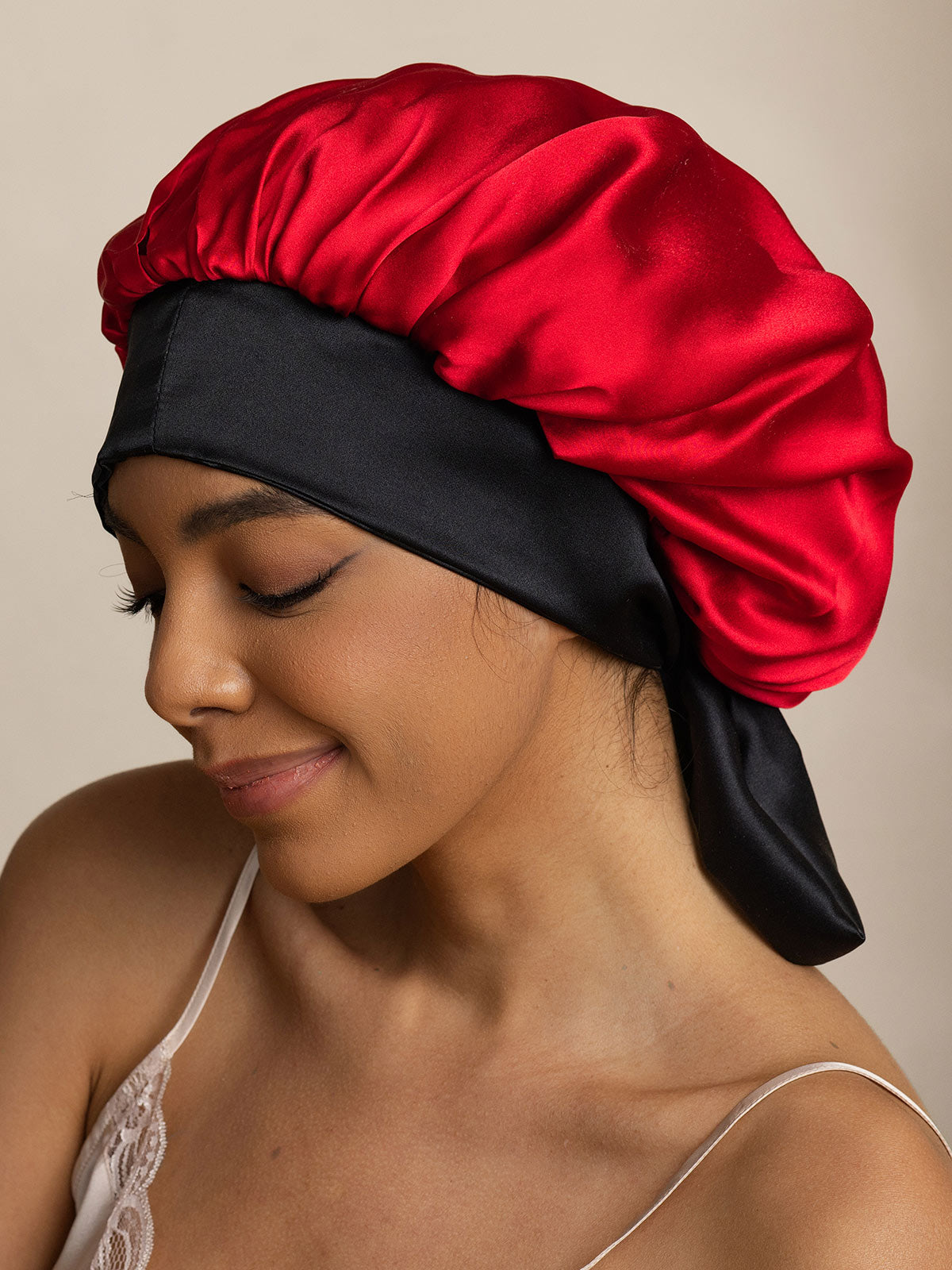 SilkSilky-AU Pure Silk Sleep Cap Wine 002