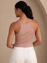 [Pink] SilkSilky-AU Sleeveless Crew Neck Camisole 002