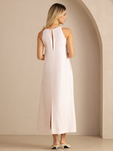 [Light Pink] SilkSilky-AU Sleeveless Crew Neck Dress 002