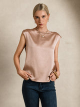 [Tuscany] SilkSilky-AU Cap Sleeve Round Neck Women's T-Shirt 006