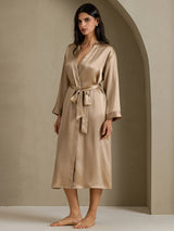 [Champagne] SilkSilky-AU Long Sleeve Women's Dressing Gown 007