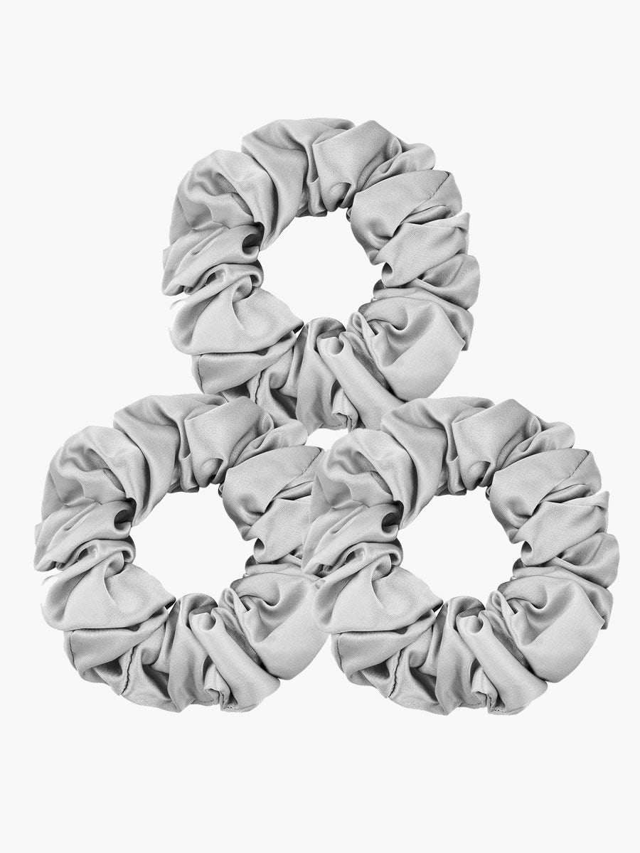 SilkSilky-AU 19Momme Pure Silk Scrunchie Silver 002