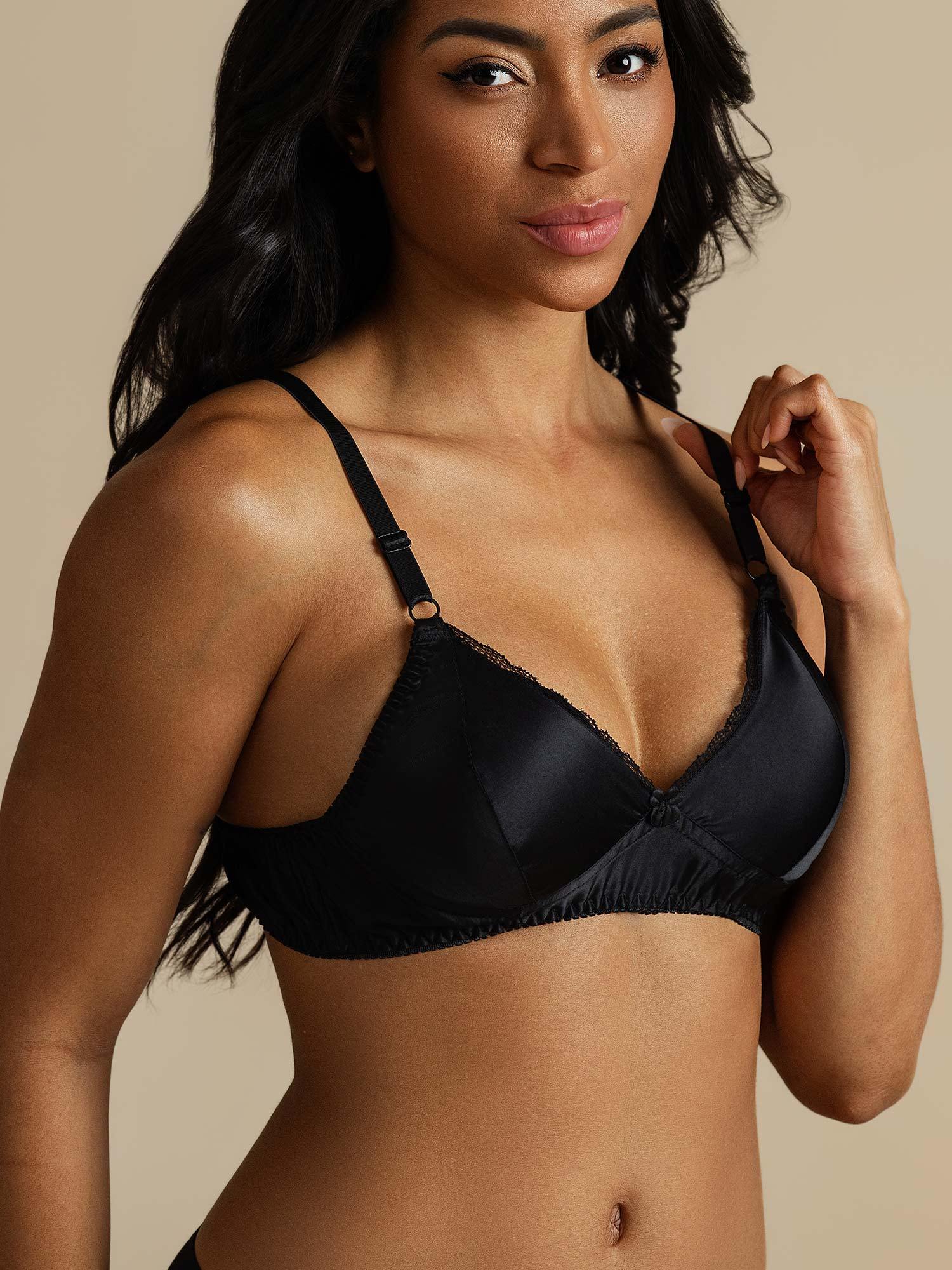 [Black] SilkSilky-AU Pure Silk Bra 004