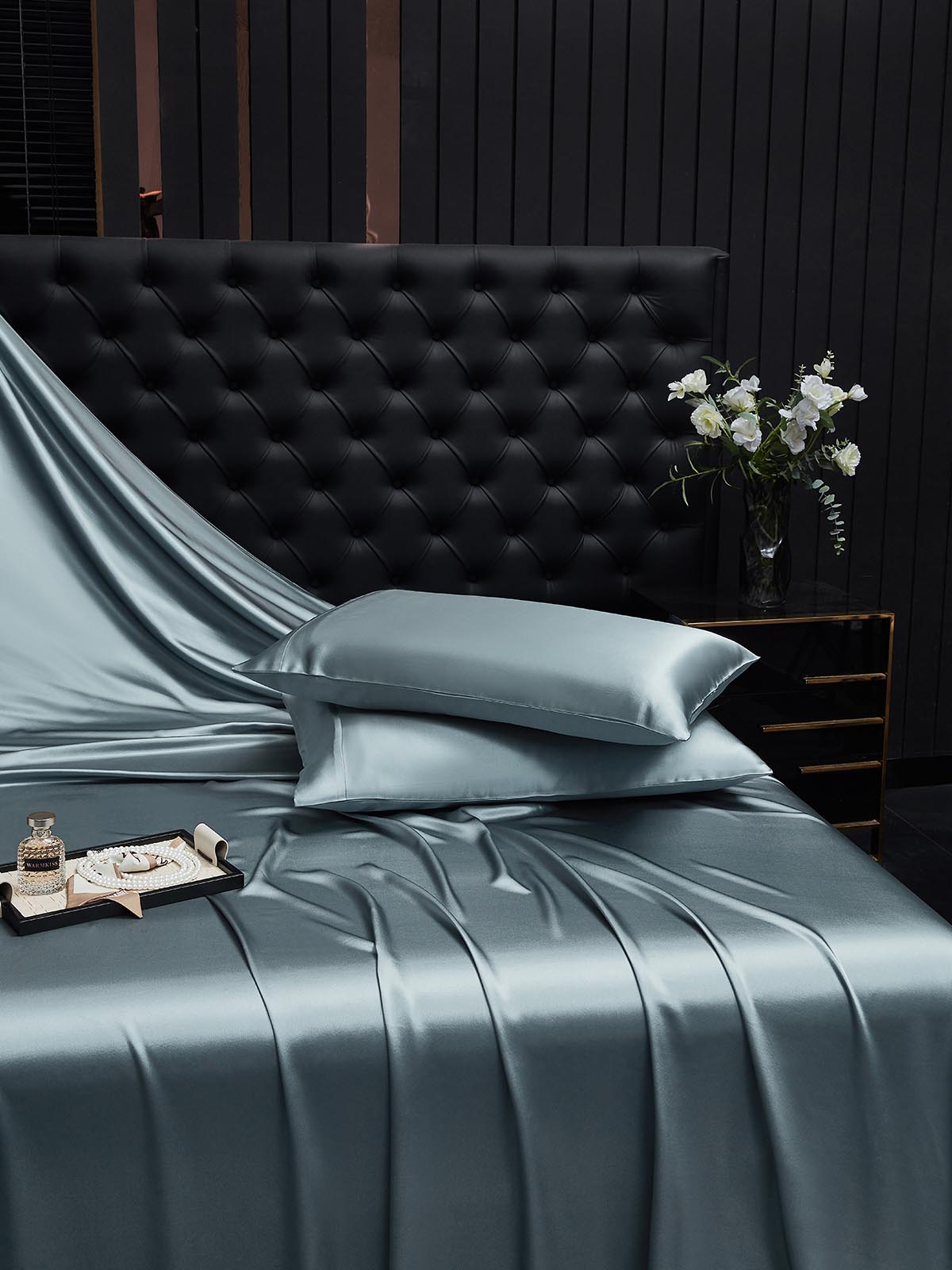 [Grayish Blue] SilkSilky-AU 22Momme Pure Silk Pillowcase 001