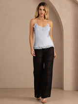 [Grayish Blue] SilkSilky-AU Spaghetti Strap V Neck Camisole 007