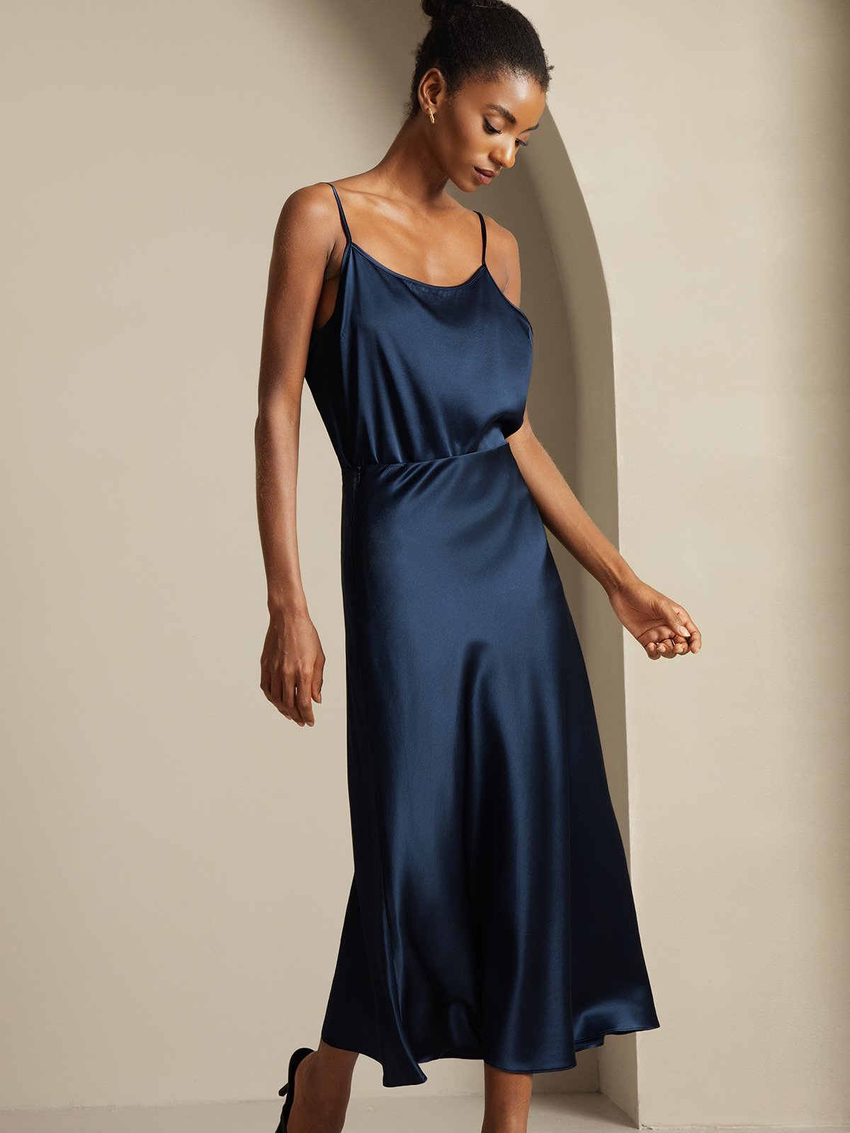 [Dark Blue] SilkSilky-AU 19Momme Pure Silk Womens Outfit Sets 006,