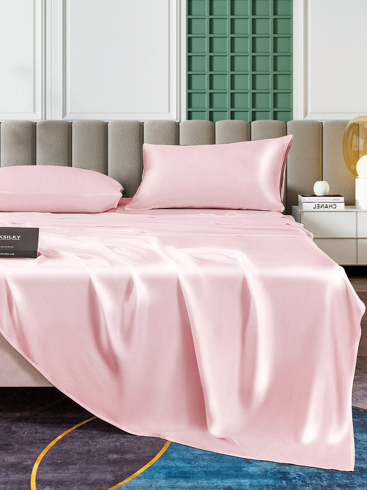 SilkSilky AU 25Momme Pure Silk Bedding Set Pink 004