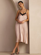 [Tuscany] SilkSilky-AU Spaghetti Strap V Neck Dress 007