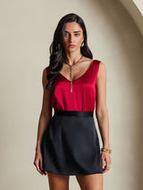 [Wine] SilkSilky-AU Sleeveless V Neck Camisole 003