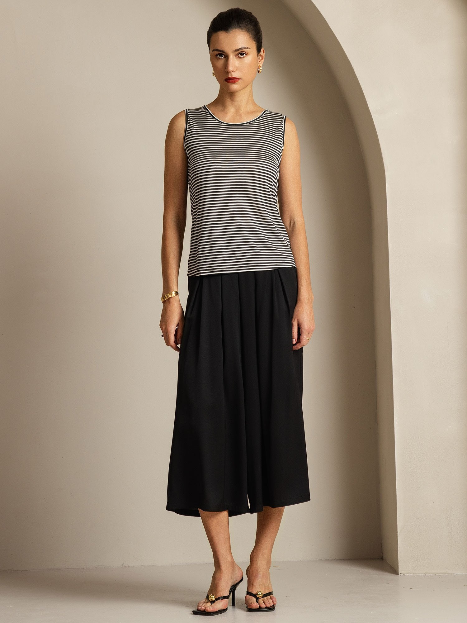 [WhiteStripe] SilkSilky-AU Pure Silk Round Neck Camisole 006
