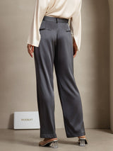 [Dark Gray] SilkSilky-AU 19Momme Silk Womens Pants 006,