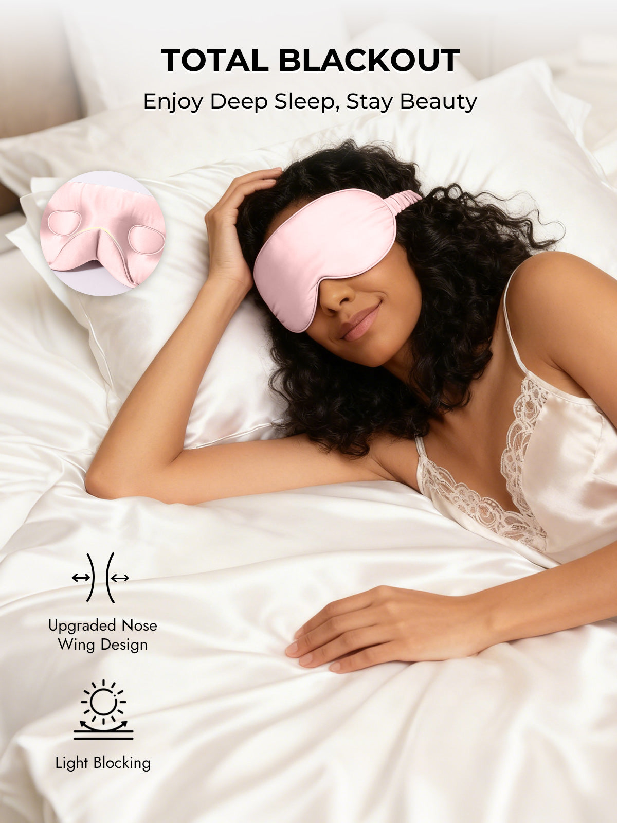 [Pink] SilkSilky-AU Pure Silk Eye Mask 004