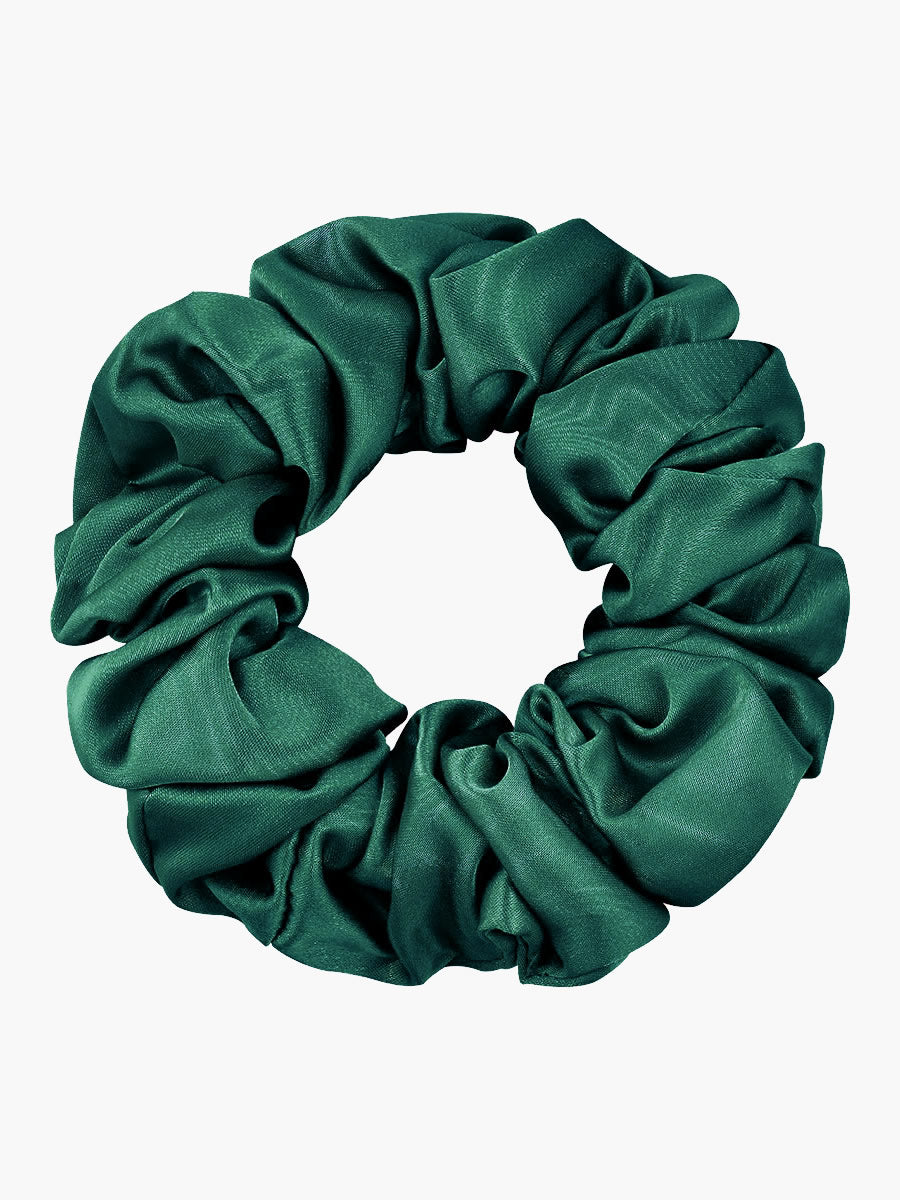 SilkSilky-AU 19Momme Pure Silk Scrunchie DarkGreen 004