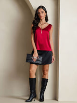 [Wine] SilkSilky-AU Sleeveless V Neck Camisole 007