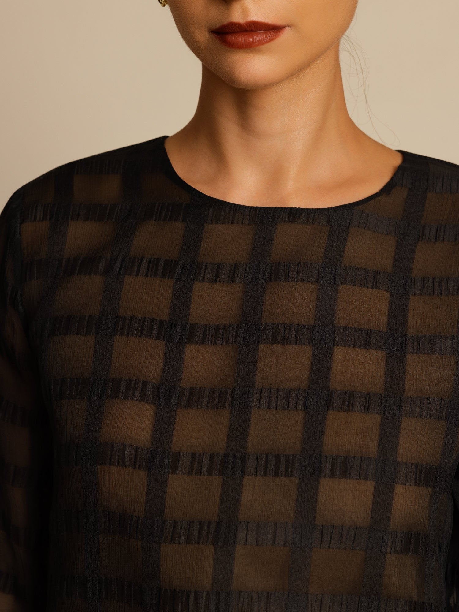 [Black] SilkSilky-AU Pure Silk Long Sleeve Round Neck Women''s Outfit Sets 004