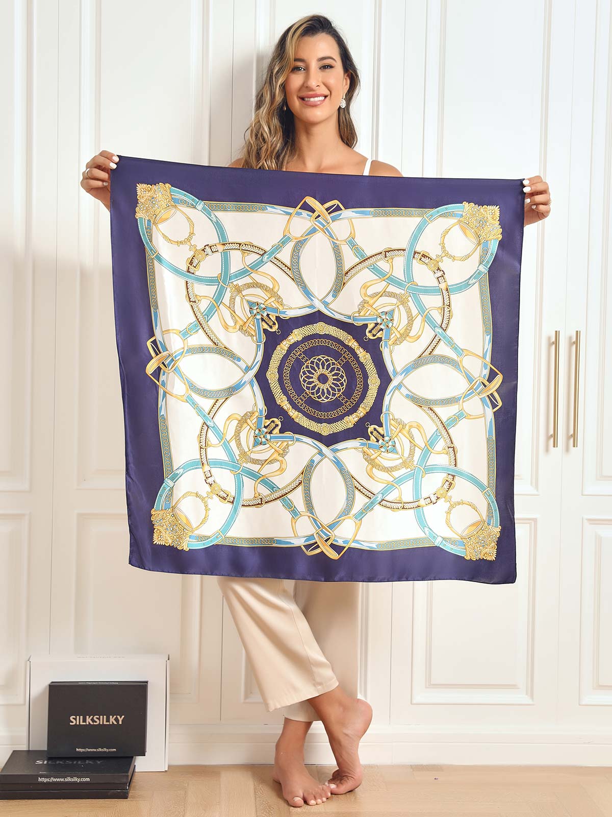 SilkSilky-AU Pure Silk Scarf P005 004