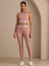 [Pink] SilkSilky-AU Sleeveless Crew Neck Women's Outfit Sets 001