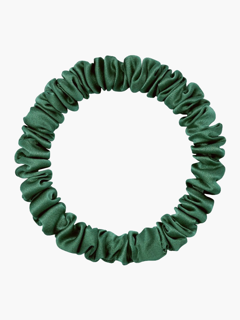 SilkSilky-AU 19Momme Pure Silk Scrunchie DarkGreen 004