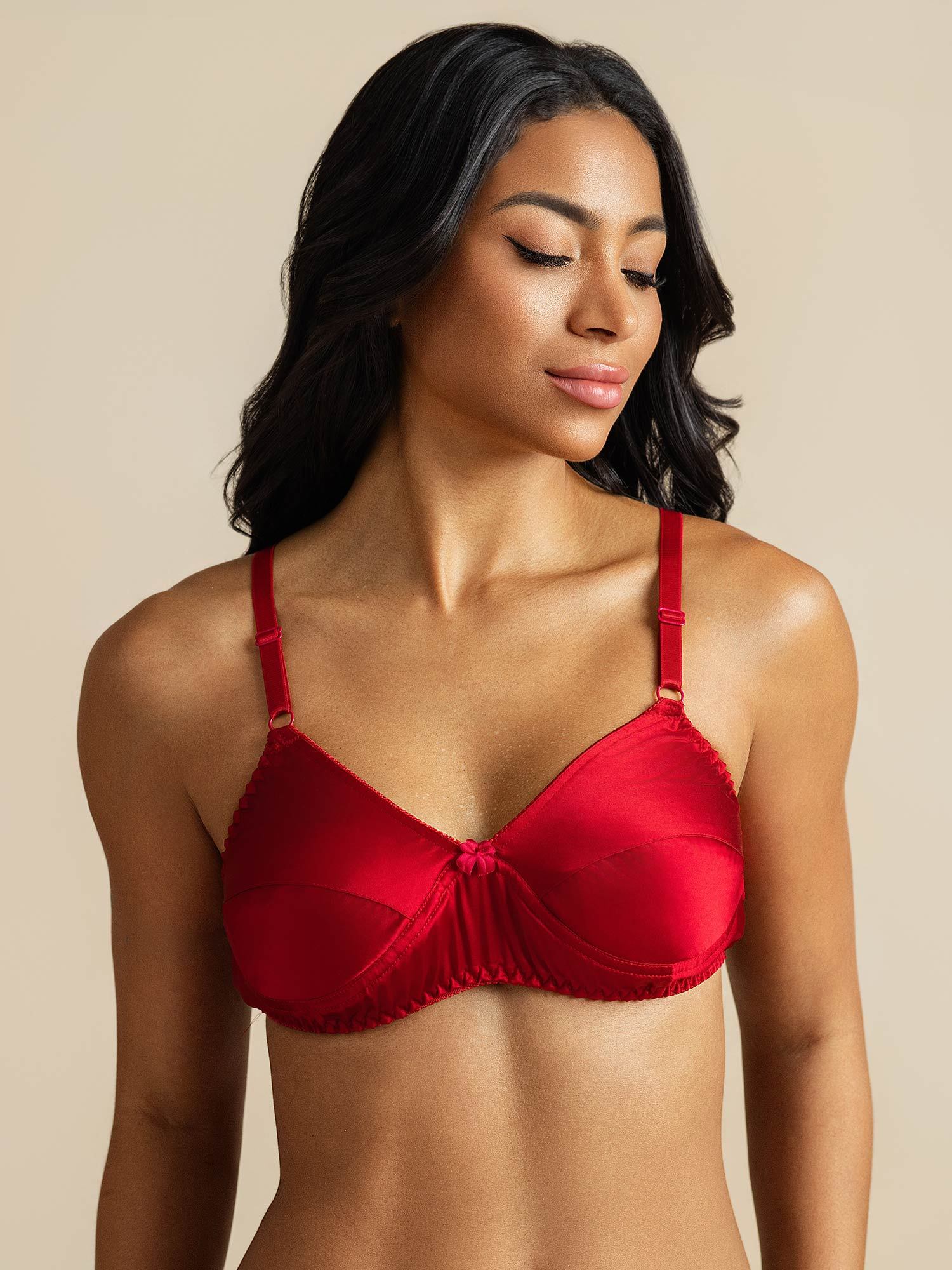 [Red] SilkSilky-AU Pure Silk Bra 001,