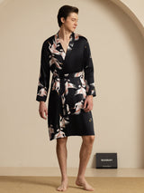 [Black] SilkSilky-AU 19Momme Mens Robe 005
