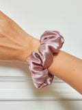 SilkSilky AU 19Momme Pure Silk Scrunchie PaleMauve 001