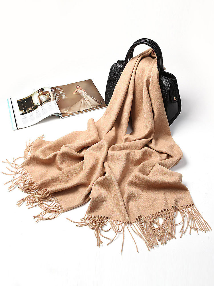 [Tan] SilkSilky-AU Wool Scarf 005