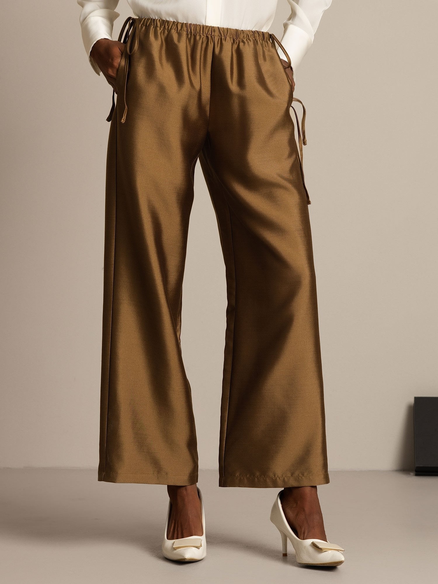 [Bronze] SilkSilky-AU 32Momme Wool Womens Pants 001,