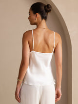 [White] SilkSilky-AU Sleeveless V Neck Camisole 002