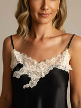 [Black] SilkSilky-AU Sleeveless V Neck Camisole Set 004