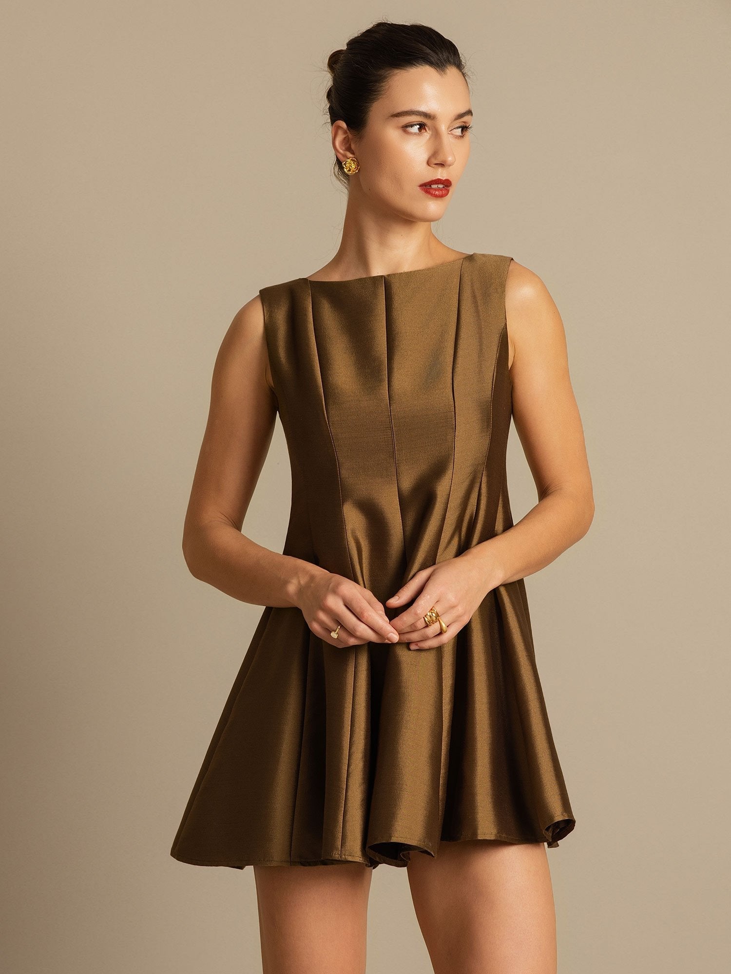 [Bronze] SilkSilky-AU 32Momme Wool Dress 008,