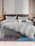 SilkSilky AU 22Momme Pure Silk Bedding Set Silver 001