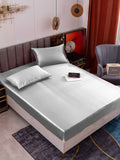 SilkSilky AU 19Momme Pure Silk Bedding Set Silver 001