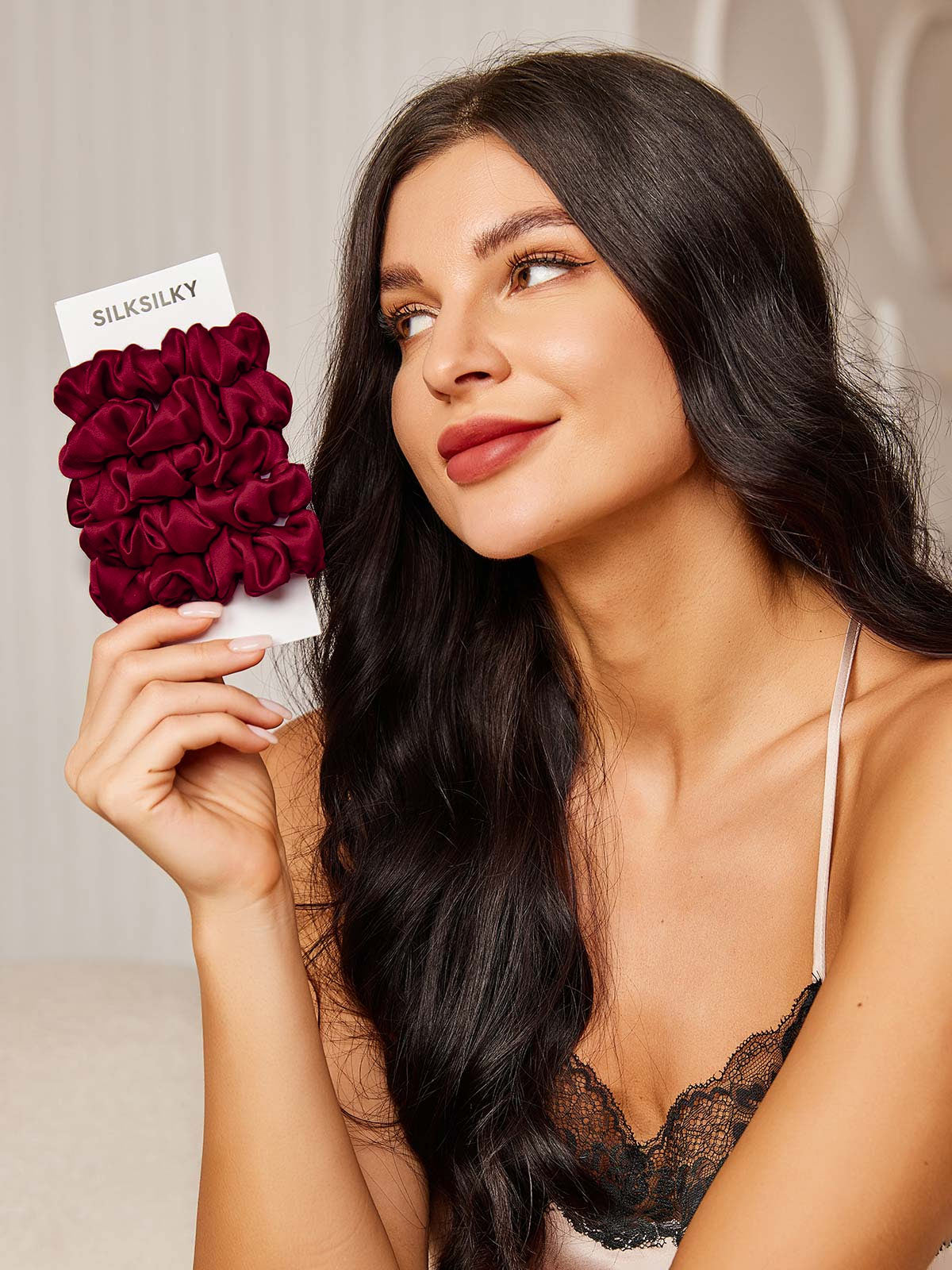 [Fuchsia] SilkSilky-AU 19Momme Pure Silk Scrunchie 001