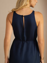[Dark Blue] SilkSilky-AU Sleeveless Crew Neck Dress 006