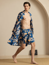 [Navy Dragon] SilkSilky-AU Long Sleeve Men's Pyjamas 004