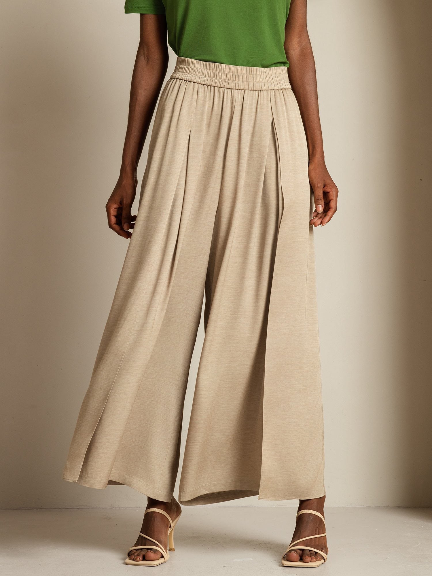 [Tan] SilkSilky-AU 19Momme Silk Womens Pants 003