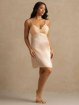 [Light Pink] SilkSilky-AU Spaghetti Strap V Neck Nightgown 006