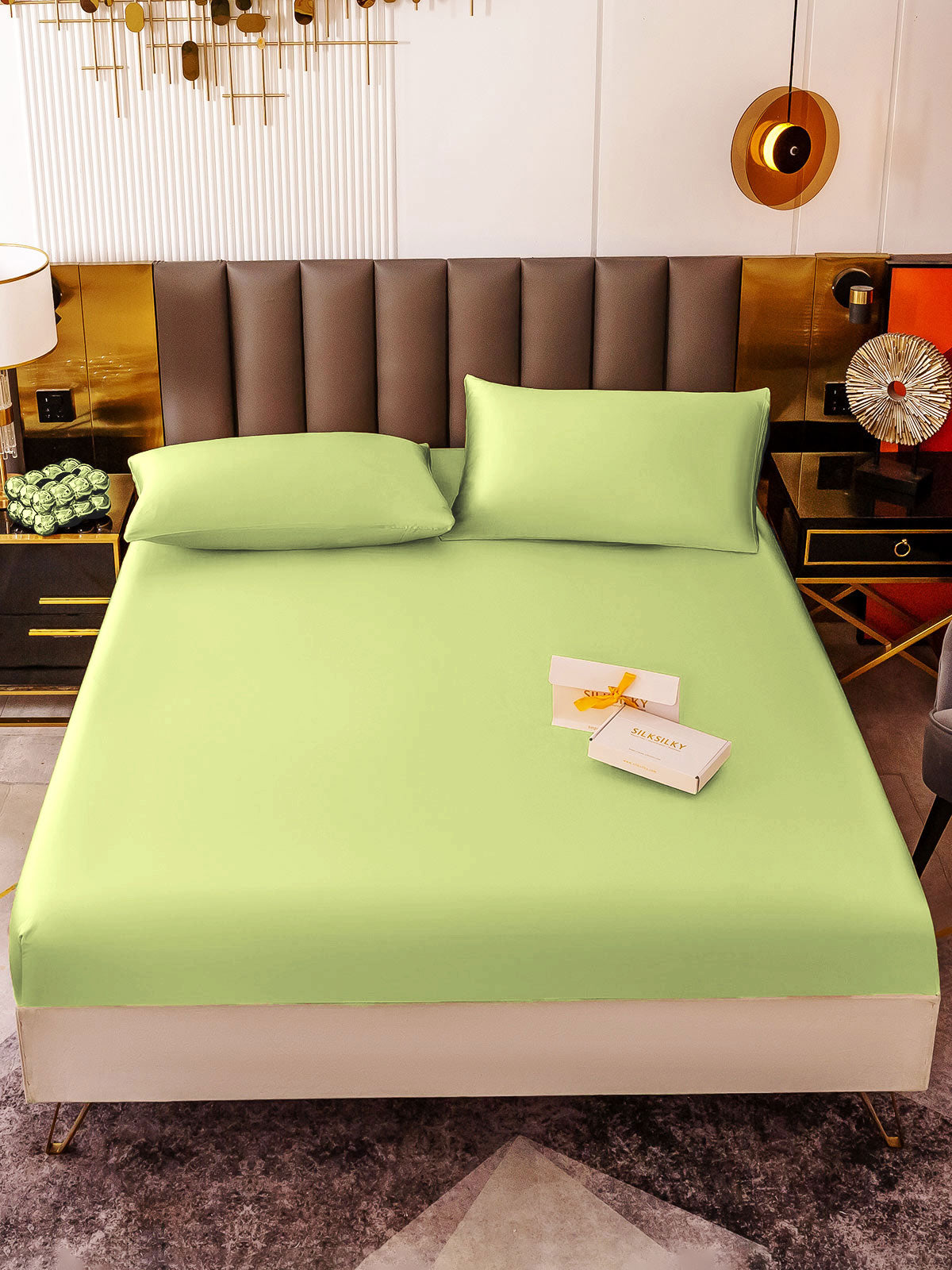 SilkSilky AU 19Momme Pure Silk Bedding Set MintGreen 002