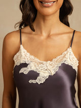 [Purple Gray] SilkSilky-AU Sleeveless V Neck Camisole Set 004