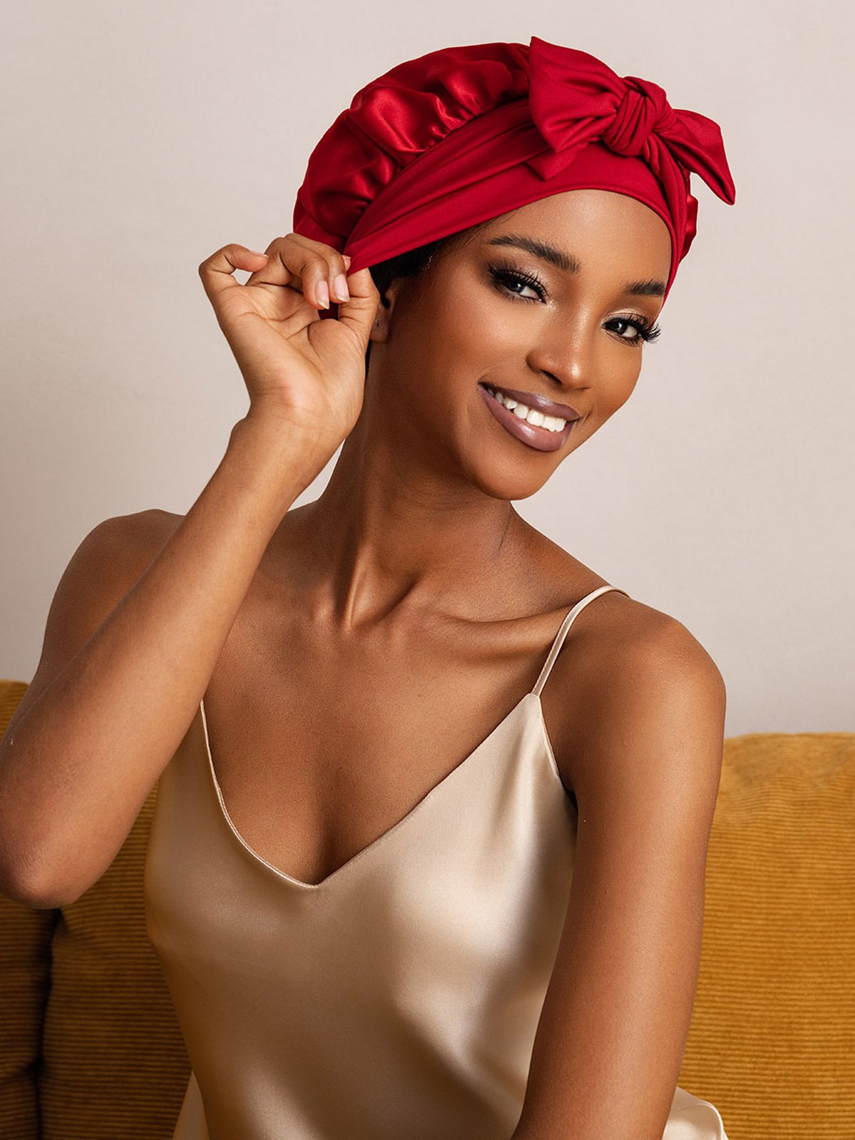 SilkSilky-AU Pure Silk Sleep Cap Wine 006