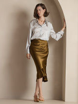 [Brown] SilkSilky-AU Skirt 003