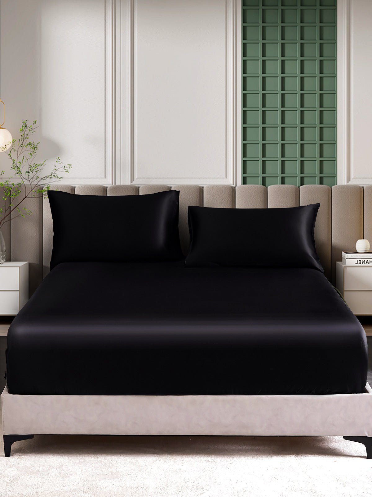 SilkSilky AU 25Momme Pure Silk Bedding Set Black 002