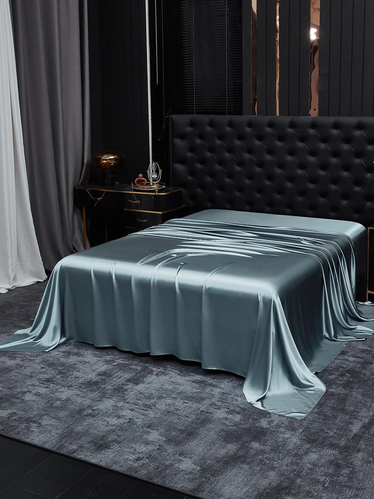 [Grayish Blue] SilkSilky-AU 19Momme Pure Silk Sheet 001