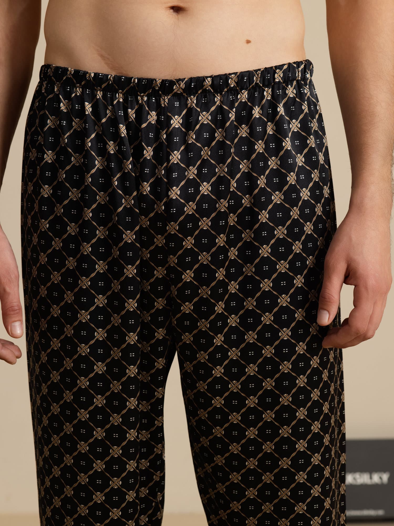 [Black Chain] SilkSilky-AU Men's Sleep Shorts 004