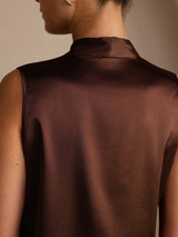 [Bitter Chocolate] SilkSilky-AU Sleeveless Tie Neck Camisole 005